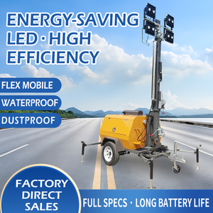 Torre de Iluminación Solar Móvil de Alto Rendimiento con Mástil Telescópico de 9 Metros, Elevación Eléctrica, 4 Luces LED de 100W, en Venta y Alquiler - Product Image 5