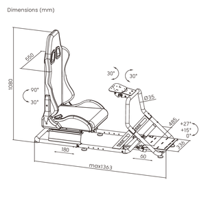 Оптовая продажа гоночного симулятора LRS09-BS01 с регулируемым сиденьем, подставкой для руля и креплением для педалей для Logitech F1 G29 G920 - Product Image 6