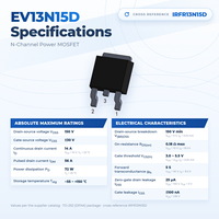 Transistor MOSFET Trench N-Channel EvolE 150V 14A TO-252 (DPAK) Standar Level Telekomunikasi Konversi DC-DC Setara IRFR13N15D