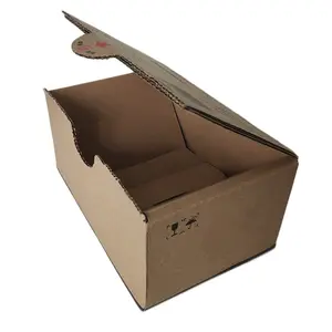 Recycled Brown Corrugated 3 Layer Carton Cardboard Jewelry Shipping Boxes Kraft Custom Mailer Boxes With Auto-lock Bottom