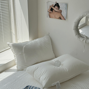 Oreiller en duvet et plumes, oreiller de luxe en duvet et plumes d'oie pour hôtel, avec enveloppe en coton, oreiller doux et offrant un bon soutien pour le cou - Product Image 2
