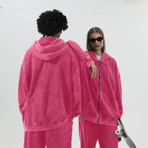 Sweat à capuche oversize délavé vintage en coton 100% 350gsm personnalisé CL350h Street Wear, automne - Product Image 2