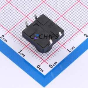 UK-B0224-G10.5-250 Tactile Switch Through hole-4P,12x12mm Switch Single Pole Single Throw Round Button 2.5N Through Hole - Product Image 2