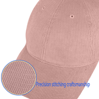 Gewassen gestructureerde corduroy baseballcap met custom borduurwerk, unisex vintage pet met verstelbare metalen gesp voor sport en outdoor.