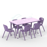 Bureau et chaise en plastique chinois à hauteur réglable de conception moderne pour l'étude du bureau à domicile des enfants scolarisés
