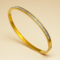 Bracelet simple en pierre triangulaire plaqué or 14 carats, bijoux de mode