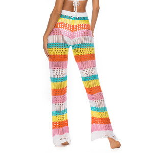 Nuovo <span class=keywords><strong>Copricostume</strong></span> Traforato in Maglia per Bikini, Pantaloni da Spiaggia per Donna, Traspirante in Poliestere/Cotone - Product Image 4