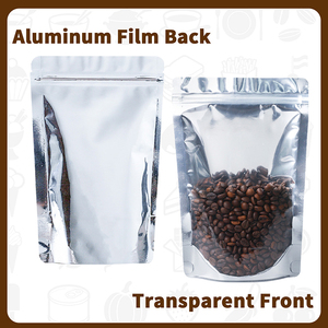 Silver Transparent Food Packaging Baggies Aluminum Foil Zip Lock Plastic Stand up <strong>Pouches</strong> with Ziplock and Clear Window - Product Image 4