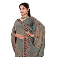 Saree Satin Fandy Desainer India Vexotrend untuk Wanita, Desain Patola yang Indah, Gaya Tradisional untuk Pesta Pernikahan, Bebas Kerut