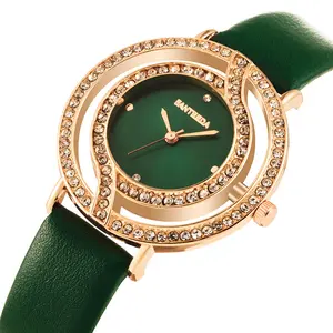 Dy58 Dames Horloges Strass Rose Goud Vrouwen Topverkopers 2022 Voor Luxe Vrouwen Horloge Leer
