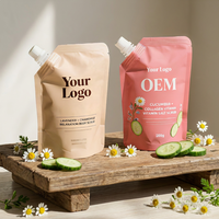 Pochette Doypack avec bec verseur personnalisable avec logo OEM, sac refermable anti-fuite pour emballage de sel de bain à la lavande et de produits de soin de la peau
