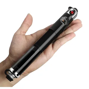 Portable 160psi Hand Bicycle Pump With Pressure Gauge Aluminium Air Pump For Cycling Bikes