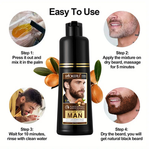 Mokeru 2-in-1 Beard <strong>Color</strong> <strong>Conditioner</strong>, enriched with Moroccan argan oil, provides long-lasting, gentle care for men. - Product Image 6