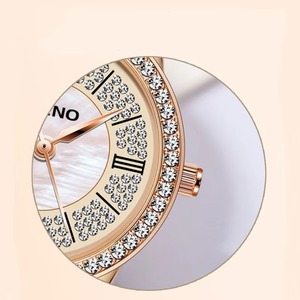 Nuevo Reloj de Cuarzo Elegante para Mujer, Esfera de Nácar, Caja de Aleación con Incrustaciones de Diamantes, Resistente al Agua - Product Image 5