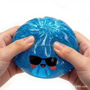 Jouet Squishy TPR en forme de boulette dorée souple de 8,5 cm, jouet anti-stress alimentaire simulé, balle de relaxation pour enfants et adultes - Product Image 2