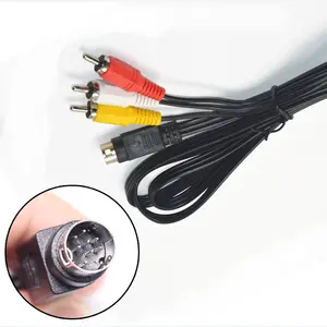 MIDI Mini DIN 9 Pin Male to 3 RCA Male Audio Video Composite Cable Stereo AV Wire Connection Wire Cable for Equipment Signal