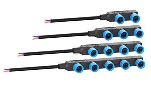 คอนแทคเตอร์ไฟ LED รูปตัว F M15ปลั๊ก2ขาทนต่อสภาพอากาศ IP68ไนล่อนกันน้ำความแข็งแรงสูงจัดอันดับ10A - Product Image 2