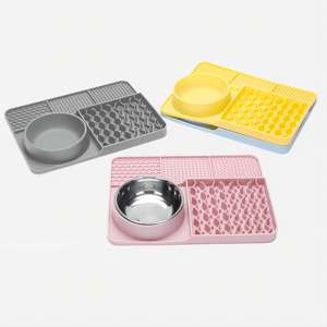 Tutto in uno stuoia per cani in Silicone per animali domestici Slow Bowl cibo <span class=keywords><strong>Feeder</strong></span> forniture ratti antiscivolo Slow <span class=keywords><strong>Feeder</strong></span> Pad per cani materassino leccare per cani - Product Image 3