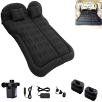 Colchón Inflable Portátil de Tamaño Completo, Colchón de Aire de PVC Flocado para Exteriores con Respaldo y Almohada para el Hogar, Camping, Auto, SUV, Cama de Viaje
