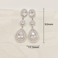 Boucles d'oreilles pendantes longues en forme de poire à 3 niveaux, pavées de CZ, hypoallergéniques et inaltérables, pour mariage, concours de beauté, bal de promo et soirée - Collection Mode 2026