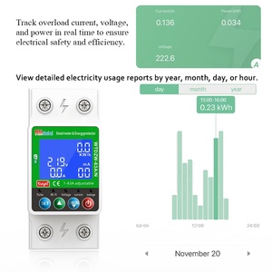 Medidor de energía inteligente prepago RMshebei Din Rail, interruptor inteligente Wifi, disyuntor, medidor de energía, disyuntor de fuga a tierra 63A 2P - Product Image 5