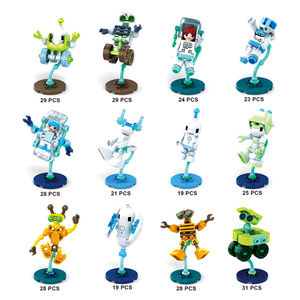 Sưu Tập 12-Mảnh Mini Không Gian <span class=keywords><strong>Robot</strong></span> Loạt Con Số Nhựa Buildable Gạch Đồ Chơi Cho Trẻ Em Bất Ngờ Bộ Sưu Tập - Product Image 1