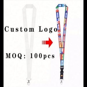 Custom Eco-friendly Polyester Business ID Lace Key Cord Lanyards with ID Holder <b>Hook</b> Silk Screen Printing - Product Image 2