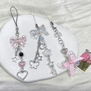 Breloques de téléphone portable Y2K, cordon perlé, pendentifs mignons, porte-monnaie, porte-clés papillon et cœur en cristal - Product Image 5