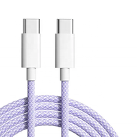 Câble de charge rapide tressé Weview Type C à C USB 5A Chargeur rapide en cuivre pur pour iPhone et ordinateur