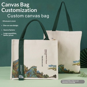 Bolsa de Mano con Diseño de Paisaje Azul Verde 1280s, Bolsa de Compras Impermeable de Lona para Viajes, con Personalización - Product Image 3