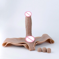 Tragbare Hohle Silikon-Penishülle Realistische Penisverlängerung Weiches Flexibles Hautfreundliches Material Erotik-Produkt für Männer