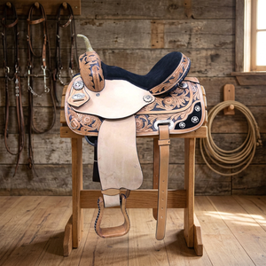 Selle de course anglaise de style européen NA91 de haute qualité BS International, confortable, en cuir véritable, avec siège pour cheval en bois durable - Product Image 1