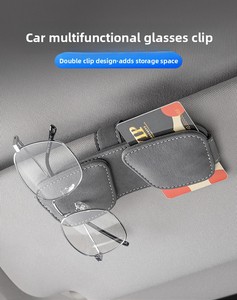 Wholesale Interior Trim Convenient Magnetic <b>Sunglasses</b> <b>Holder</b> Dual Clip Practical <b>Car</b> Visor Multifunctional Space Saving Card - Product Image 5