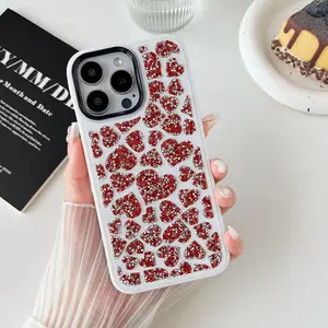 Bling Diamond Heart Hard Case for Iphone 15 pro max for iphone 14 pro max