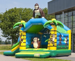 Castillo inflable de la selva de monos, casa de rebote de gorilla moonwalk para la diversión, comercial, barato - Product Image 2