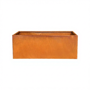 Jardinières d'extérieur en acier Corten sur mesure, forme carrée, résistantes à la corrosion, finition rouille, design minimaliste, pots de fleurs de jardin - Product Image 1