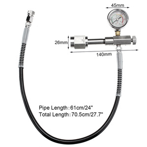 Manguera de Aire para Buceo QY de 61 cm (24 Pulgadas) con Válvula de Inflado de Alta Presión y Manómetro para Tanque de Aire Comprimido - Product Image 1