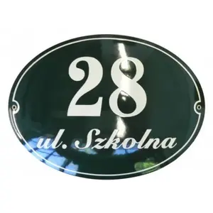 China Factory Cheap Low MOQ Iron Metal Customized Enamel Number Sign Plate