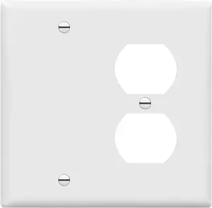Kombinasyon boş cihaz dubleks priz duvar el tutamağı kapağı standart boyut 2-Gang C660D1B1-W beyaz elektrik Wallplates