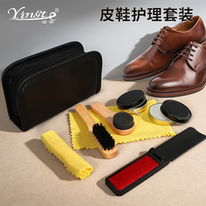 Shoe Care <b>Kit</b> Leather <b>Polish</b> Brush Cloth Set 6 Pieces For Shoe Maintenance - Product Image 2
