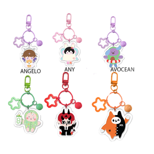 Double Side Printed Flexible Acrylic Mobile Phone Chain Cartoon <b>Anime</b> Style Souvenir Carabiner <b>Keychain</b> - Product Image 1