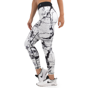 Quantité minimale de commande le plus bas 230gsm polyester spandex impression par sublimation leggings taille haute leggings en soie à texture imprimée personnalisée pour les femmes - Product Image 2