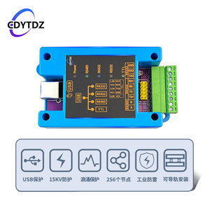 Convertidor Serial Industrial USB a RS485 RS232 RS422 TTL CH344 4-en-1 Independiente, Convertidor Serial USB CH344 W594 - Product Image 1