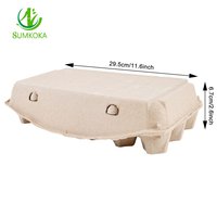 SUMKOKA Plateau à œufs en pulpe moulée à 18 alvéoles – Écologique, jetable et biodégradable pour l'expédition de poulet d'élevage