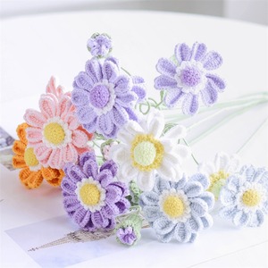 Flor inmortal de hilo tejido, crisantemo de cien días, producto terminado hecho a mano, ramo simulado de hilo, regalo, ramo terminado - Product Image 3