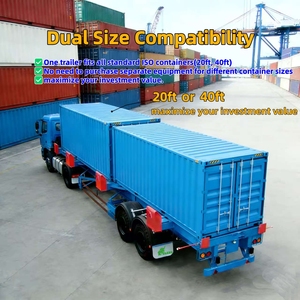 Châssis de semi-<span class=keywords><strong>remorque</strong></span> squelette à <span class=keywords><strong>double</strong></span> essieu pour terminal maritime, idéal pour le transport de conteneurs - Vente directe fabricant - Product Image 1