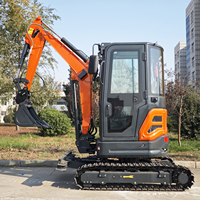 Mini-excavatrice à livraison rapide, CE/EPA/Euro 5, commandes latérales par joystick, mini-excavatrices à vendre avec cabine