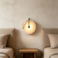 Applique murale vintage en laiton avec abat-jour rond en verre, douille E27, AC 220V, 90 Lm/W, éclairage hôtelier