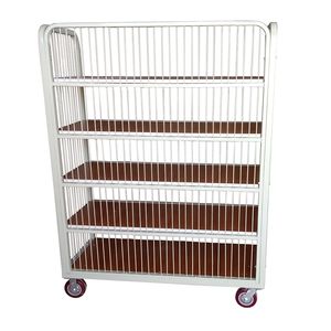 Chariot de stockage en fil métallique de conception à quatre roues du fabricant professionnel pour TruckcarrierMetal CartIron CageTransport Car - Product Image 6