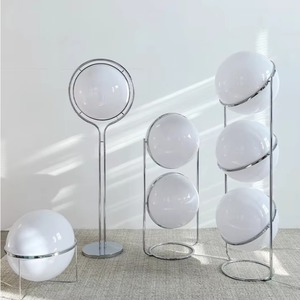 Lámpara de Pie LED de Diseño Artístico Moderno y Sencillo, Acero Inoxidable y Acrílico, Altura Ajustable, Luz Blanca Cálida, E27 - Product Image 4